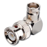 BNC Right Angle Female-BNC Male Adapter 75-ohm