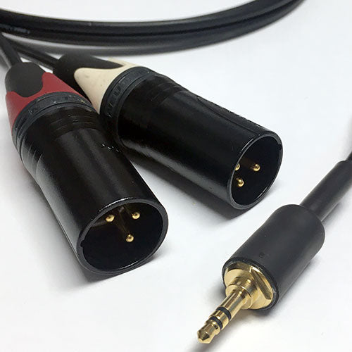Flexygy Premium Stereo Audio Cable 3.5mm TRS to 2 XLR Male 35 FT