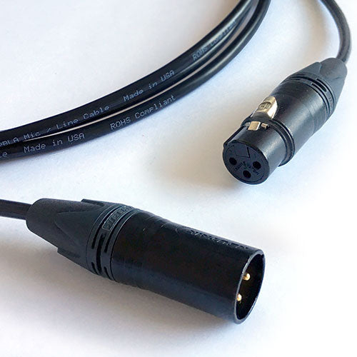 Flexygy Mic Cable XLR Female to XLR Male Black/Gold 5 FT