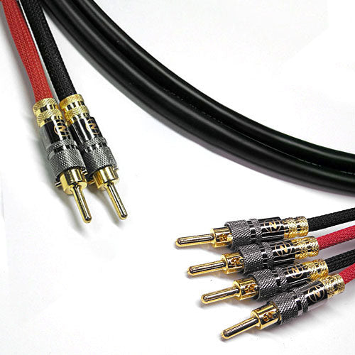 Canare 4S11 Bi-Wire Speaker Cable 2-Banana to 4-Banana 25 FT