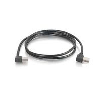USB 2.0 Right Angle A/B Cable Black 1 Meter