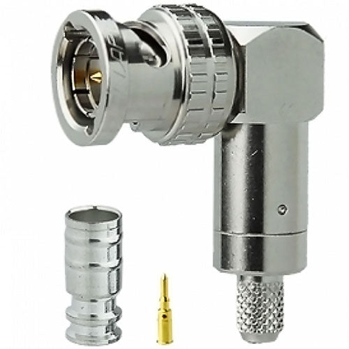 Canare BCP-LD25HD 75-Ohm 12G Right Angle BNC Male Connector - For L-2.5CHD Cable