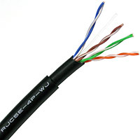 Canare RJC5E-4P-WJ 4-Pair CAT5e Solid Conductor Network Cable - Black - Per Foot