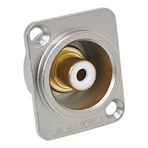 Canare RJ-RUD RCA Jack Flush Mount D, Solder, Nickel, White