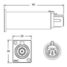 Canare XJ3M-TRC-BCJ XLR Male to BNC Female, Impedance Transformer