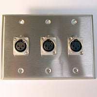 HAVE 3Gang Stainless Wallplate 3XLRF