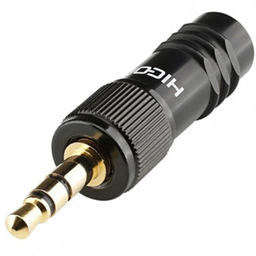 HICON HI-J35S-SCREW-MB 3.5mm TRS Male w/locking Black screw threads