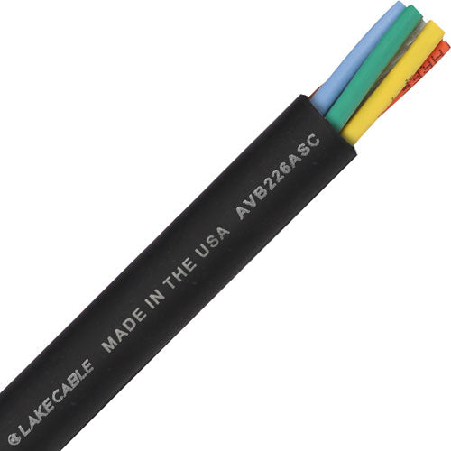 Lake AVB226ASC 6-Pair 22G Analog Audio Cable, Black - 1000 FT