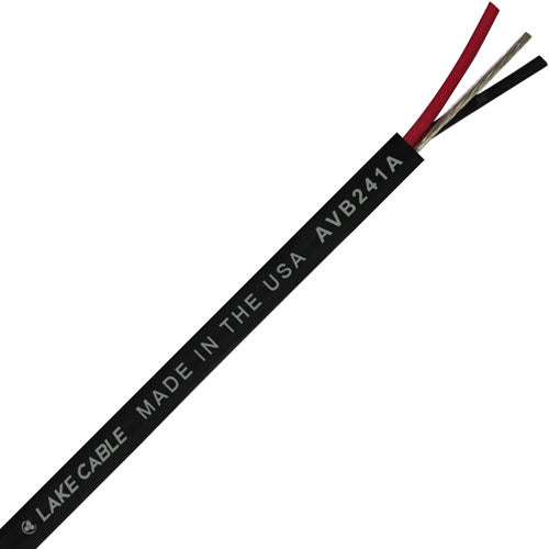 Lake AVB241A 1-Pair 24G Analog Audio Cable, Black - 1000 FT