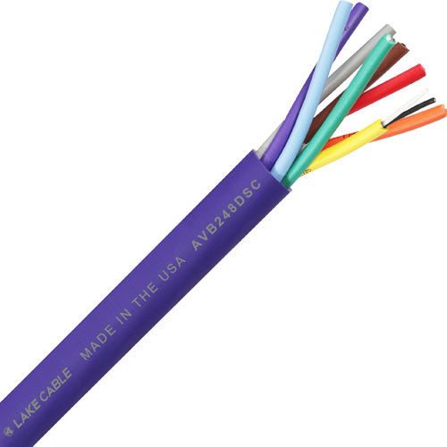 Lake AVB248DSC 8-Pair 24G Digital Audio Cable - Violet - 1000 FT