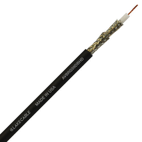 Lake AVBRG59DBHD RG59 HD/SDI Coax Stranded 21AWG Black 1000 FT