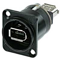 Neutrik NA13946WB Feed Through Fire Wire 6 - Black