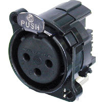 Neutrik NC3FBH2-B Female XLR Receptacle w/ Metal Ring