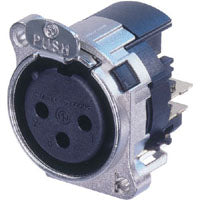 Neutrik B Series 3 Pin Female Horizontal Left Pin 1/Grd