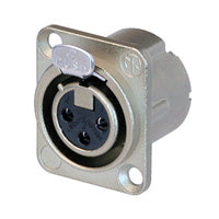 Neutrik NC3FD-LX 3-Pole XLR Female Chassis Receptacle Solder Nickel/Silver