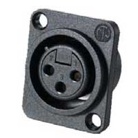 Neutrik NC3FPP 3-Pin Female XLR Receptacle Black Plastic Housing