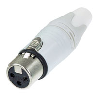 Neutrik NC3FXX-WT 3-Pin XLR Female Cable Connector - white housing, silver contacts
