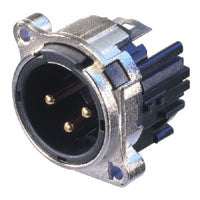 Neutrik B Series 3 Pin Male Horizontal Left Ni Ring/Gld