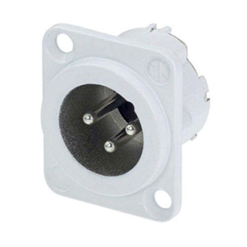 Neutrik NC3MD-LX-WT 3-Pole XLR Male Chassis Receptacle Solder White/Silver