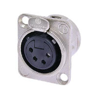 Neutrik NC4FD-L-1 4-Pole Female XLR Receptacle, Solder Cups, Nickel Housing Silver Contacts