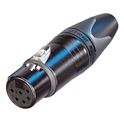 Neutrik NC6FXX-BAG 6-Pole Female XLR Cable Connector, Black/Silver