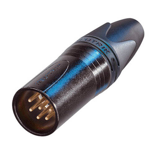 Neutrik NC6MXX-B 6-Pole Male XLR Cable Connector, Black/Gold