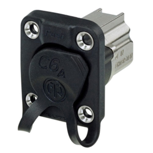 Neutrik NE8FDX-P6-W CAT6A Panel Feedthrough Connector, Shielded, Rubber Sealing, IP65
