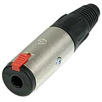 Neutrik NJ3FC6 1/4" TRS Locking Female Cable End Connector Nickel Housing