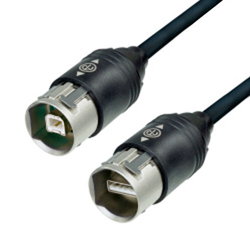 Neutrik NKUSB-1 2.0 A/B USB Cable, with Metal Cable Carrier. 5 Meter Length