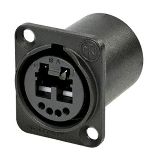 Neutrik NO2-4FDW-A opticalCON Duo Chassis Feedthrough Connector, Black