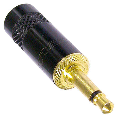 Neutrik Rean NYS226BG 3.5mm 2-Pole Male Connector, Black Handle, Gold Contacts