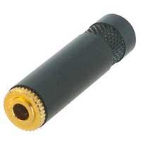 Neutrik Rean NYS240BG 3.5mm Mini TRS Female Cable End - Black & Gold