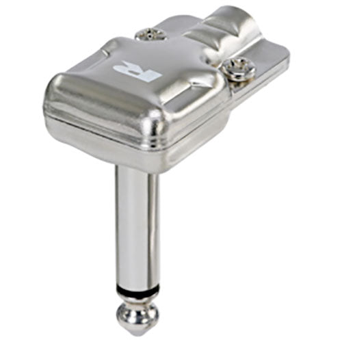 Rean RP2RCF 1/4" Mono, Low-Profile Right Angle Pancake Plug, Nickel/Nickel