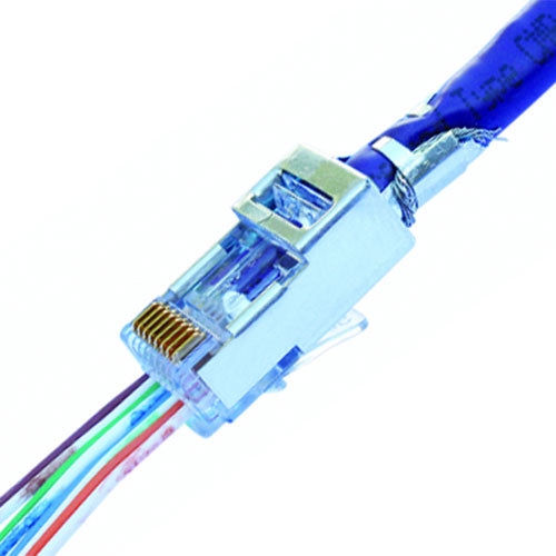 Platinum Tools 202022J EZ-RJ45 Shielded Cat5e/6 Connector, External Ground Jar of 50