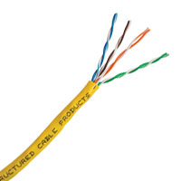 Cat5E 350MHz 24AWG Solid 4PR UTP, CMR ETL, PVC Jacket 1000 FT Box