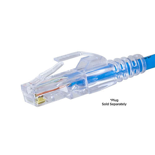 SIMPLY45 S45-B001 Integrated Strain Relief for Cat5E Unshielded Pass Through RJ45, Blue Tint, 100pc/Bag