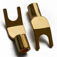 Spade Lug Speaker Connector 1/4" Gold Plated 10/12 AWG - Pair