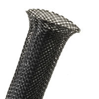 Techflex CNN1.00 Flexo Conductive Sleeving 1" (5/8"-1-5/8") Black - 65 FT Spool