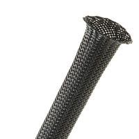 Techflex F9T0.63 Tight Weave FR 5/8" [3/8"-5/8") Black w/White Tracer - 100 FT Spool