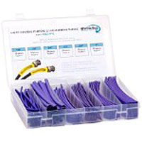 Techflex HSK2 - 2 to 1 Polyolefin Heatshrink Tube Kit, 6 sizes, 110 pieces 6" length - Purple