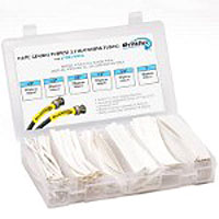 Techflex HSK3 - 3:1 Polyolefin Heatshrink Tube Kit, 6 sizes, 110 pieces 6" length - White