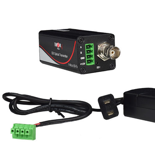 Thor F-MicroSDI-TxRx 1Ch Micro HD-SDI Fiber Optic Extender Kit w/return RS485