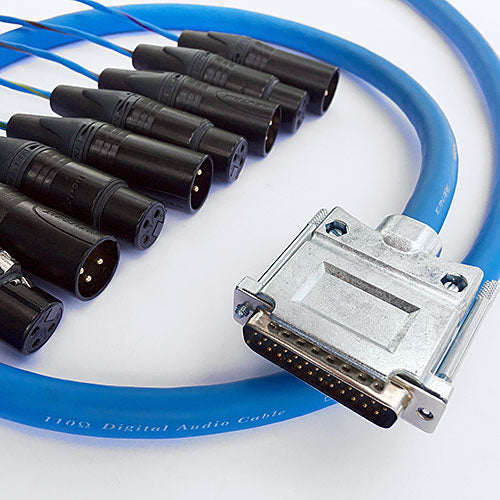 Canare AES/EBU Digital Audio Snake DB25 to 4 XLR Male-4 XLR Female 25 FT