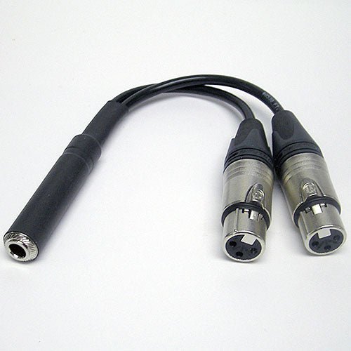 Flexygy Audio Y Cable 1/4" TRS Female to 2 XLR Female