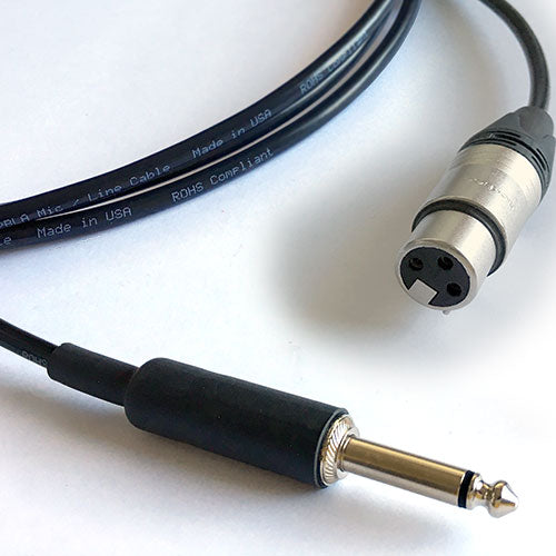 Flexygy Audio Interconnect Cable XLR Female to 1/4" TS Male Black 20 FT