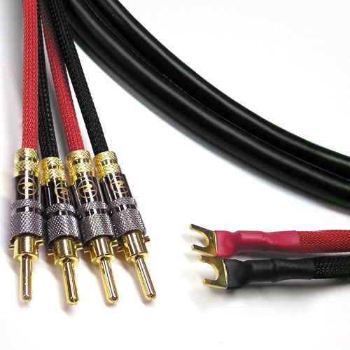 Canare 4S11 Bi-Wire Speaker Cable 2-Spade to 4-Banana 35 FT