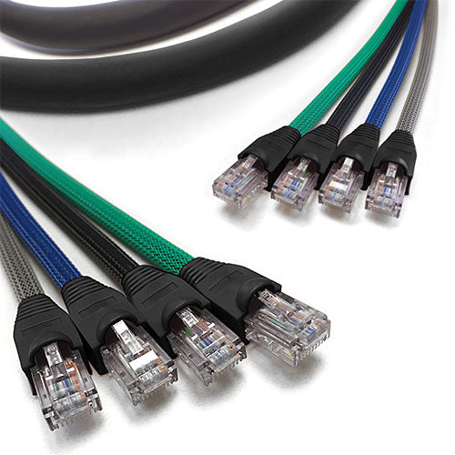 FLEXYGY Rugged 4-Channel CAT5E UTP Snake Cable RJ45-RJ45 10 FT