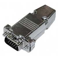 D-Sub 15-Pin High Density Male Connector w/ Metal Hood