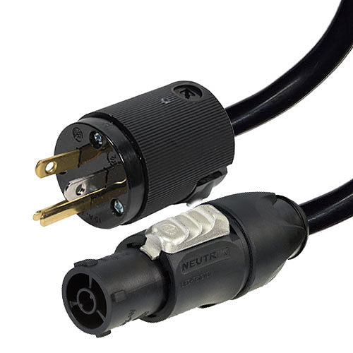 Flexygy 12/3 PowerCON TRUE1 Female to 15A Edison Male Cable 25 FT