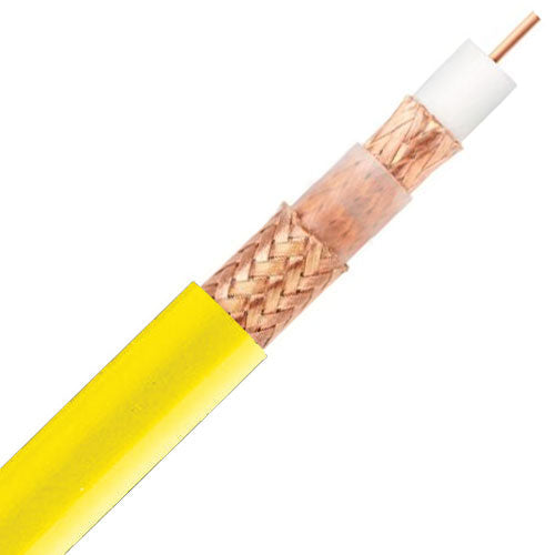 Belden 1857A Video Triax Cable 22AWG Stranded RG59/U - Yellow, 500 FT